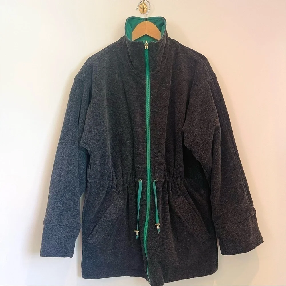London Fog Rare Green & Black Reversible Utility‎ Jacket - Men's SZ Small